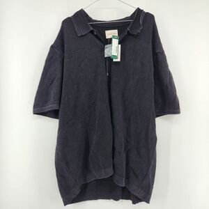 Mason Row Stitch Fix Men’s Black XXL Acid Wash Textured Button Down Sweater